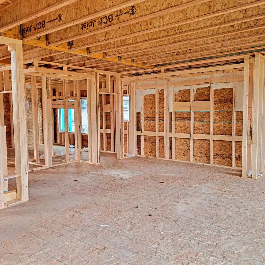 indoor wood framing