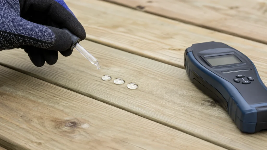 Perform the Water-Drop Test on lumber