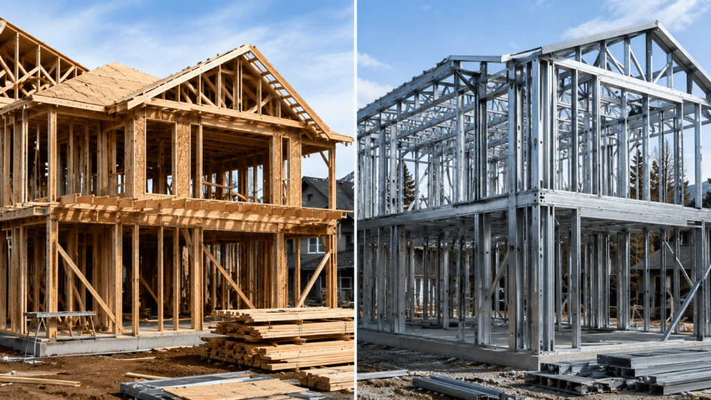 wood framing vs steel framing
